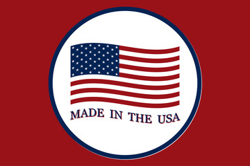 Made in the USA. The symbol of the national American flag. Logo design, label, banner isolated.