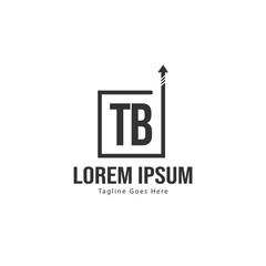 Initial TB logo template with modern frame. Minimalist TB letter logo vector illustration
