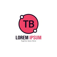 Initial TB logo template with modern frame. Minimalist TB letter logo vector illustration