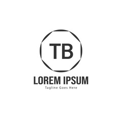 Initial TB logo template with modern frame. Minimalist TB letter logo vector illustration