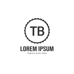 Initial TB logo template with modern frame. Minimalist TB letter logo vector illustration