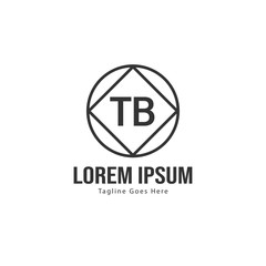 Fototapeta premium Initial TB logo template with modern frame. Minimalist TB letter logo vector illustration