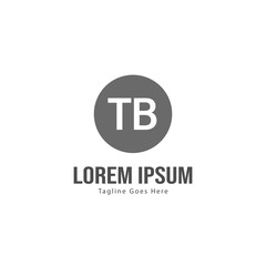 Initial TB logo template with modern frame. Minimalist TB letter logo vector illustration