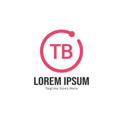 Initial TB logo template with modern frame. Minimalist TB letter logo vector illustration