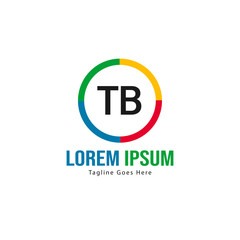 Initial TB logo template with modern frame. Minimalist TB letter logo vector illustration