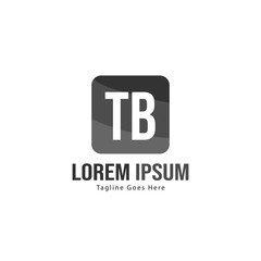 Initial TB logo template with modern frame. Minimalist TB letter logo vector illustration