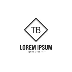 Initial TB logo template with modern frame. Minimalist TB letter logo vector illustration
