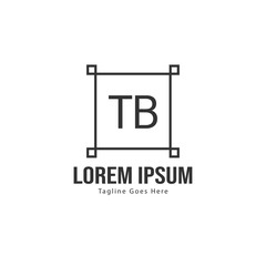 Initial TB logo template with modern frame. Minimalist TB letter logo vector illustration