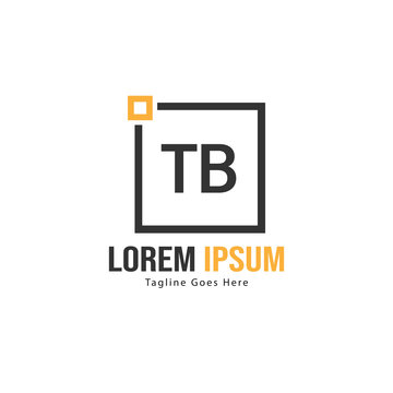 Initial TB logo template with modern frame. Minimalist TB letter logo vector illustration