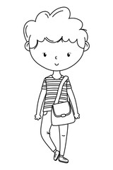 Teenager boy cartoon design vector illustrator