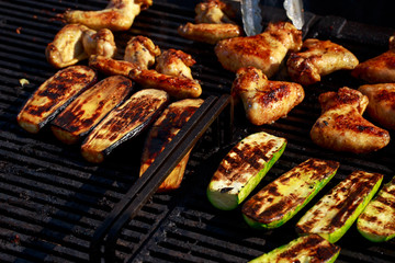 Cooking zucchini on the grill