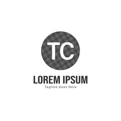 Initial TC logo template with modern frame. Minimalist TC letter logo vector illustration