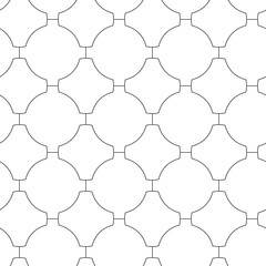 Monochrome linear oriental ornament. Seamless geometric vector pattern