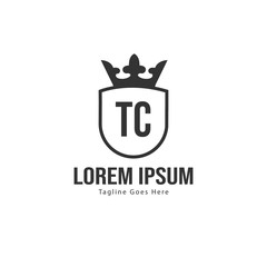 Initial TC logo template with modern frame. Minimalist TC letter logo vector illustration