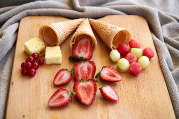 a tropical summer vacation and delicious snacks