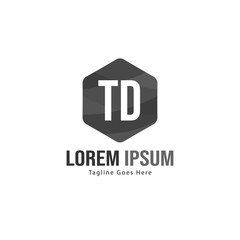 Initial TD logo template with modern frame. Minimalist TD letter logo vector illustration