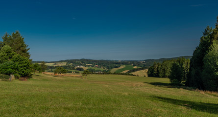 Fototapeta premium Hot summer morning near Pecka old town in east Bohemia