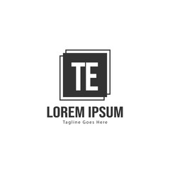 Obraz premium Initial TE logo template with modern frame. Minimalist TE letter logo vector illustration