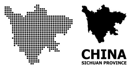 Obraz premium Pixel Pattern Map of Sichuan Province