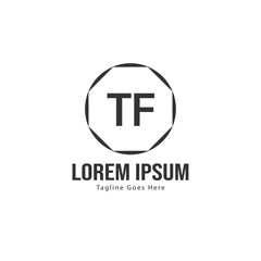 Fototapeta premium Initial TF logo template with modern frame. Minimalist TF letter logo vector illustration