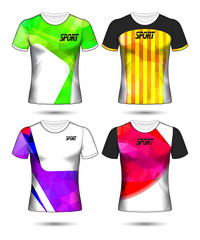 Naklejka premium Set of soccer or football jersey template t-shirt style, Design your football club vector illustration