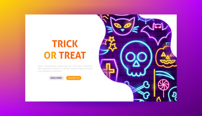 Trick or Treat Neon Landing Page