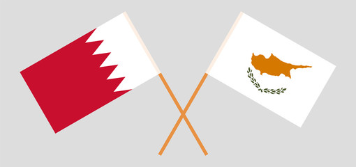 Bahrain and Cyprus. Crossed Bahraini and Cyprian flags