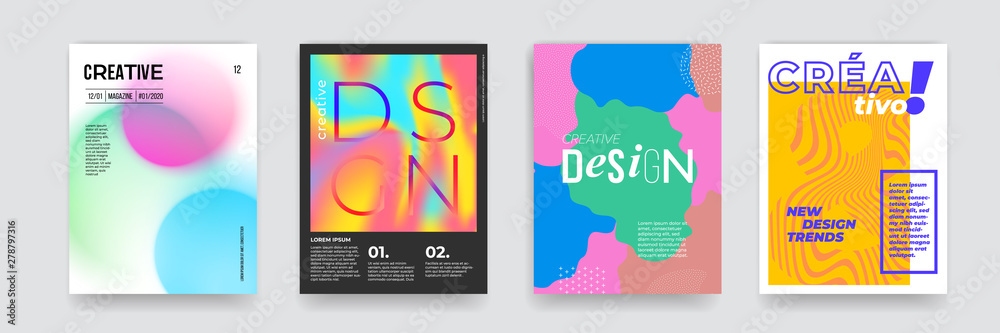 Poster Background patterns, modern trend texture and color blend gradient. Vector abstract geometric shape graphic design background