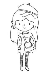 Teenager girl cartoon design vector illustrator