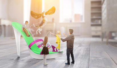 Our mini family world. Mixed media