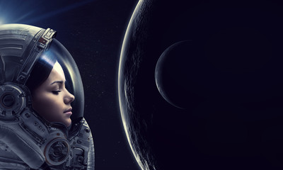 Exploring outer space. Mixed media