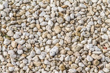 White stone rubble in nature as background