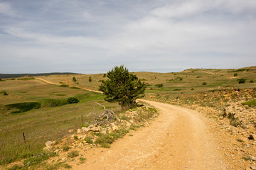 Valdelinares mountains in summer a sunny day