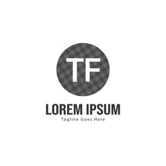Naklejka na ściany i meble Initial TF logo template with modern frame. Minimalist TF letter logo vector illustration