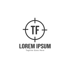Initial TF logo template with modern frame. Minimalist TF letter logo vector illustration