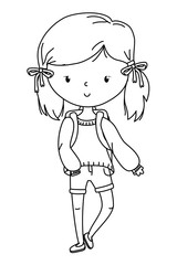 Teenager girl cartoon design vector illustrator
