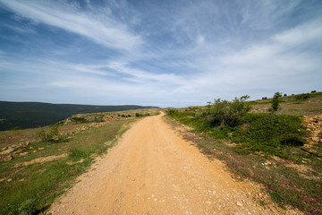 Valdelinares mountains in summer a sunny day