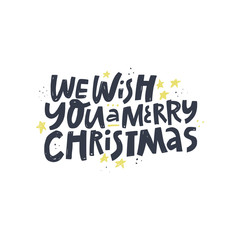 Christmas wish quote hand drawn lettering