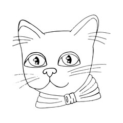 Cartoon cat for coloring book or pages
