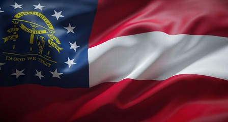Official flag of the state of Georgia. United States of America. - obrazy, fototapety, plakaty