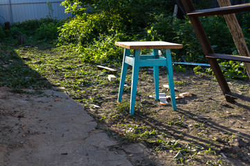 wooden bench in the park