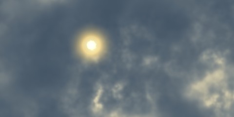 Blue sky background and fluffy white cloud in sunny day