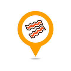 Bacon pieces vector pin map icon