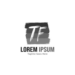 Initial TF logo template with modern frame. Minimalist TF letter logo vector illustration