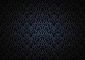 Abstract background of black stylized waves of sea or ocean water, with gradient coloring and darkening to the edges. Vector illustration for web banner design and printing