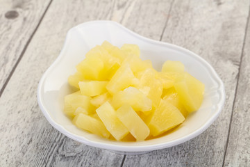 Marinated pineapple pieces