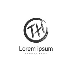 Initial TH logo template with modern frame. Minimalist TH letter logo vector illustration