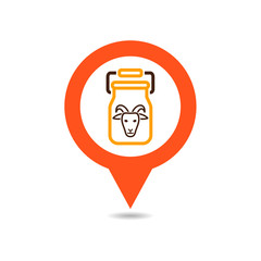 Can container for milk vector pin map icon