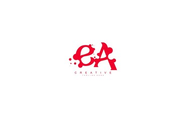 creative letter EA with dots shape trendy abstract logo design