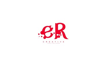 creative letter ER with dots shape trendy abstract logo design